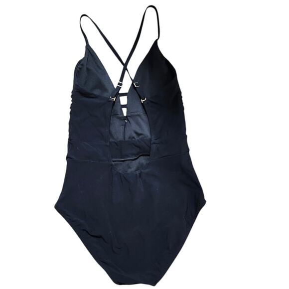 LANDS' END One-Piece Swimsuit (10) Criss Cross Back Black - Picture 6 of 9